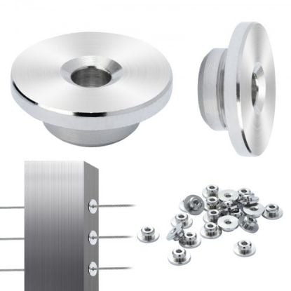 Picture of VEVOR T316 Stainless Steel Adjustable Angle 1/8" Cable Railing Kit/Hardware for Wood Post，Marine Grade for 1/8"Wire Rope,0-180-Degree Angle & Easy Installation, Silver (30 Pack)