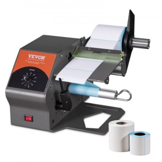 Picture of VEVOR Automatic Label Dispenser, Width 0.6"-4.9"/15-125 mm, Length 0.1"-5.9"/3-150 mm, Automatic Label Stripper Label Separating Machine, Speed Adjustable Label Applicator, Auto Counting 0-999999