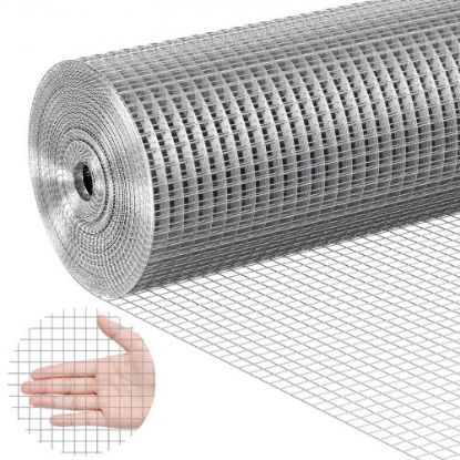 Picture of VEVOR Hardware Cloth, 24'' x 50' Galvanized Wire Mesh Roll, 16 Gauge Chicken Wire Fence Roll, Vinyl Coating Metal Wire Mesh for Chicken Coop Barrier, Rabbit Snake Fences, Poultry Enclosures