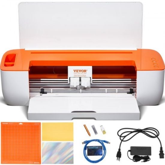 Picture of VEVOR Vinyl Cutter Machine, Bluetooth Connectivity DIY Cutting Machine, Massive Designs Included, Compatible with iOS, Android, Mac, and Windows, for Creating Customized Cards, Home Decor