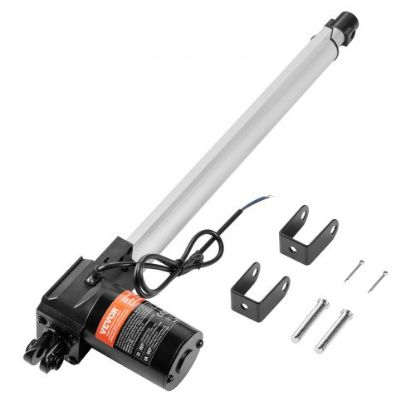 Picture of VEVOR Linear Actuator 12V, 6 Inch Heavy Duty 1320lbs/6000N Linear Actuator, 0.19"/s Linear Motion Actuator with Mounting Bracket & IP44 Protection for Electric Door Industrial Machinery Vessels Cargo