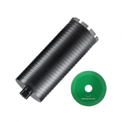 Picture of VEVOR Core Drill Bit, 4" Wet/Dry Diamond Core Drill Bits for Brick and Block, Concrete Core Drill Bit with Pilot Bit Adapter and Saw Blade, 9.5" Drilling Depth, 5/8"-11 Inner Thread, Laser Welding