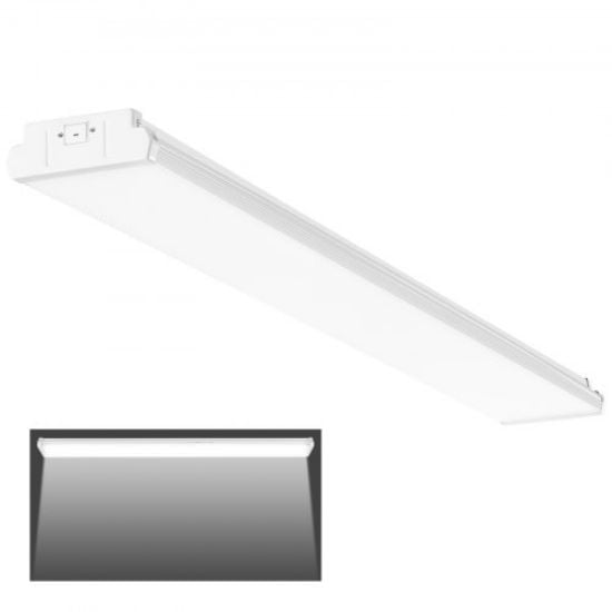 Picture of VEVOR 4FT LED Wraparound Light, 50W, 5500LM Flush Mount LED Shop Light, 3000K/4000K/5000K Adjustable LED Kitchen Ceiling Lighting Fixtures for Garage Office Laundry Fluorescent Tube Replacement, ETL