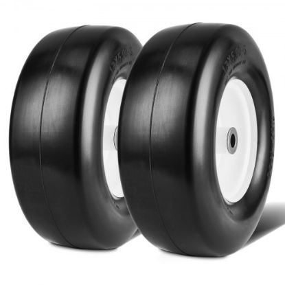 Picture of VEVOR Lawn Mower Tires with Rim, 20x8-8" Tubeless Tractor Tires, 2-Pack Tire, S-Turf Pneumatic Tires with 3.5" Offset Hub and 3/4" Bushing Size, for Riding Mowers Lawn Tractors