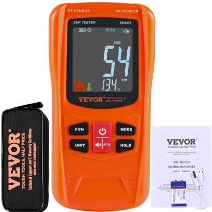 Picture of VEVOR 3-in-1 EMF Meter, 5Hz - 3.5GHz, Handheld Rechargeable Electromagnetic Field Radiation Detector, Digital LCD EMF Tester for EF MF RF Home Inspections Outdoor Ghost Hunting Paranormal Equipment