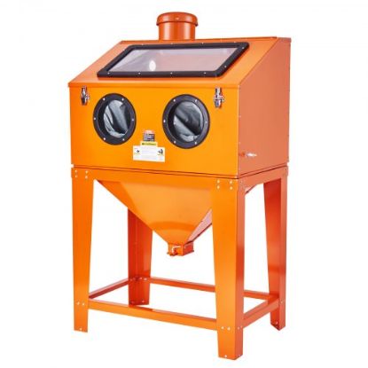 Picture of VEVOR 25 Gallon Sandblasting Cabinet, 40-120PSI Portable Benchtop Sand Blasting Cabinet, Heavy Duty Steel Sand Blaster with Blasting Gun & 4 Ceramic Nozzles for Paint, Stain, Rust Removal