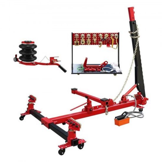 Picture of VEVOR Auto Body Frame Straightener, 6 Ton Tension Car Frame Puller, Auto Body Frame Machine with Swivel Post, Hydraulic Foot Pump, Airbag Jack and Pulling Clamp Set, for Auto Body Frame Repair