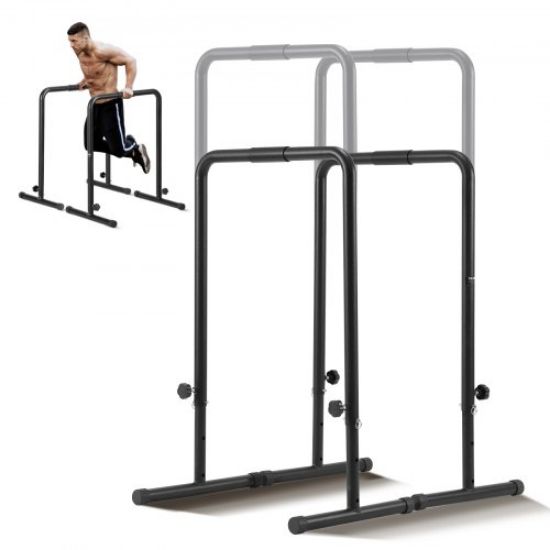 Picture of VEVOR Dip Bar, 800 lbs Capacity, Heave Duty Dip Stand Station with Adjustable Height, Fitness Workout Dip Bar Station Stabilizer Parallette Push Up Stand, Parallel Bars for Strength Training Home Gym