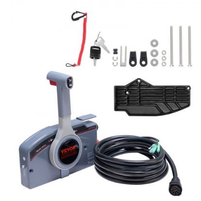 Picture of VEVOR Boat Throttle Control, 704-48205-P1 Top-Mounted Outboard Remote Control Box for Yamaha 4-Stroke, Marine Throttle Control Box with Power Trim Switch and 4.6 ft Harness with 5 Pin Connector