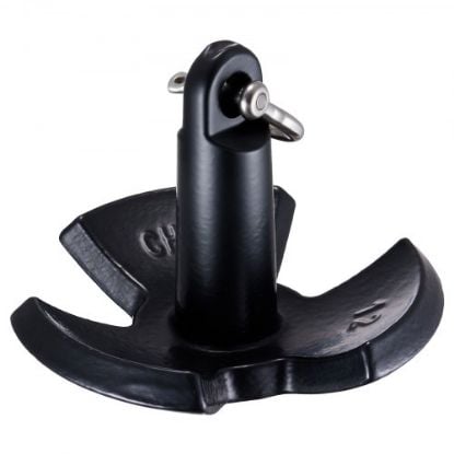 Picture of VEVOR River Anchor, 30 LBS Boat Anchor Cast Iron Black Vinyl-Coated, Marine Grade Mushroom Anchor for Boats Up To 30 ft, Impressive Holding Power in River and Mud Bottom Lakes