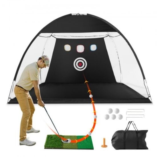 Picture of VEVOR 10.8x7ft Golf Practice Hitting Net Indoor Personal Driving Range Training