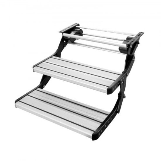 Picture of VEVOR RV Steps, 3-Step RV Stairs, 440 LBS Load Capacity, Thickened Carbon Steel, With Handrail, Non-Slip Steps for Safe Entry and Exit, Suit for RV, Trailer, Camper Steps