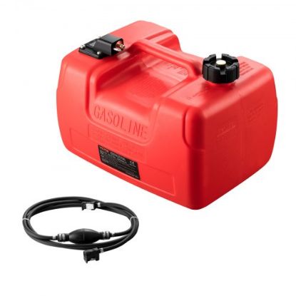 Picture of VEVOR Marine Fuel Tank, 14.53 Gallon/55L, Portable Boat Fuel Gas Tank for Outboard Engine Boats, Plastic Outboard Marine Boat Fuel Tank with Hose, Easy to Carry for Yacht, Fishing Boat, Deck Boat, Red