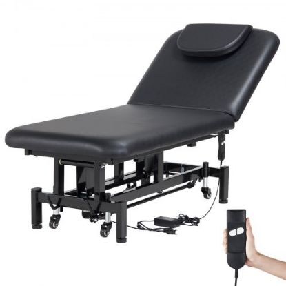 Picture of VEVOR Portable Massage Table 24" W, 2 Folding Lightweight Massage Table, 8-Level Height Adjustable Salon Tattoo Bed, Spa Table with Headrest, Armrests, Hand Pallet & Carrying Bag, 600LBS