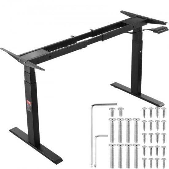 Picture of VEVOR Standing Desk Frame, Adjustable 27.6-46.1 inch Height & 35.4-53.2 inch Length Electric Stand Up Computer Desk Legs, Ergonomic DIY Workstation Base for Home and Office (Black Frame Only)