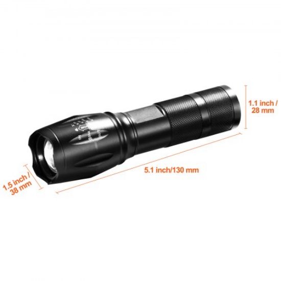 Picture of VEVOR 2 Pack Flashlights 3000 High Lumens 5 Modes Adjustable Focus Flashlight