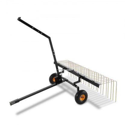 Picture of VEVOR Tow Behind Dethatcher, 48-inch Tow Dethatcher with 24 Spring Steel Tines, Lawn Dethatcher Rake for ATV or Mower, Tow Behind Lawn Rake with Lift Handle for Garden Farm Grass