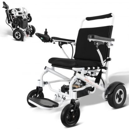 Picture of VEVOR Electric Wheelchair for Adults Seniors, 300 lbs Weight Capacity, 17.7 in Width Lightweight Foldable Motorized Power Wheelchairs, UP to 12.5 Miles Range All Terrain Aluminum Alloy Chair