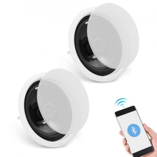 Picture of VEVOR 4 PCs 6.5'' Bluetooth in Ceiling Speakers, 150W, Flush Mount Ceiling & in-Wall Speaker System with 8ΩImpedance 89dB Sensitivity, for Home Kitchen Living Room Bedroom or Covered Outdoor Porches