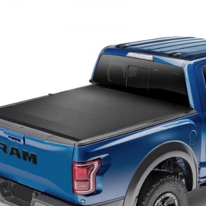 Picture of VEVOR Tri-Fold Truck Bed Tonneau Cover, Compatible with 2016-2023 Toyota Tacoma, 5' (60.5") Bed, Only Fit 5.0' x 4.6' (60.5" x 55.0") Inside Bed, 400 lbs Load Capacity, LED Light, Quick Folding, Black