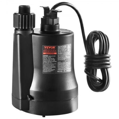 Picture of VEVOR Utility Pump, 1 HP, 4000 GPH High Flow, 31 ft Head, Sump Pump Submersible Water Pump Portable Utility Pump with 10 ft Long Power Cord for Draining Water from Swimming Pool Garden Pond Basement