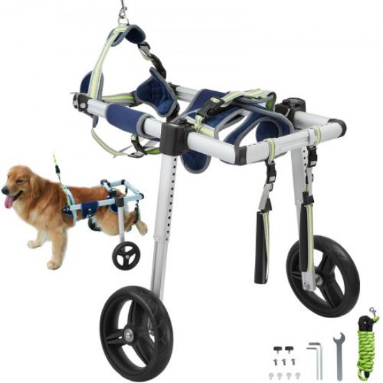 Picture of VEVOR 2 Wheels Dog Wheelchair for Back Legs, Pet Wheelchair Lightweight & Adjustable Assisting in Healing,  Dog Cart/Wheelchair for Injured, Disabled, Paralysis, Hind Limb Weak Pet(S)