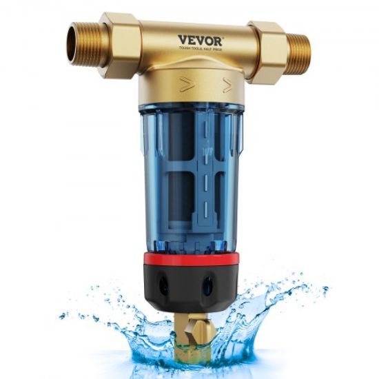 Picture of VEVOR Spin Down Filter, 40 Micron + 30 Micron Fine Filtration, Whole House Sediment Filter for Well Water, 3/4" FNPT + 1" MNPT, 4 T/H High Flow Rate, for Whole House Water Filtration Systems