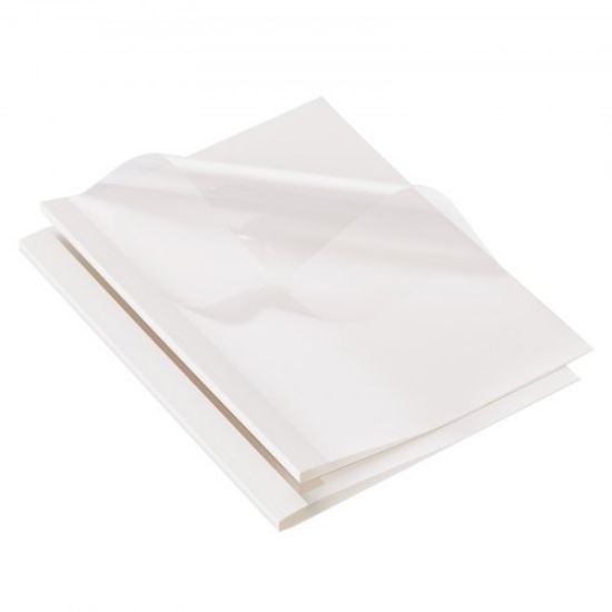 Picture of VEVOR Thermal Binding Covers, 10 Pack Thermal Presentation Covers 5/16 inch Spine Holds 2-240 Sheets, PVC Transparent Front Cover and White Back Cover, Letter Size