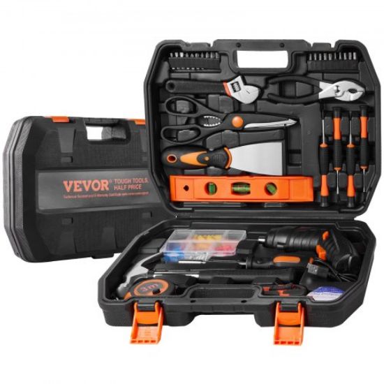 Picture of VEVOR Tool Kit, 132 Piece General Household Hand Tool Set, Home Repairing Tool Kit with Portable Tool Storage Case, High-Quality Steel, for Home Maintenance, DIY Projects, and Automotive Repair