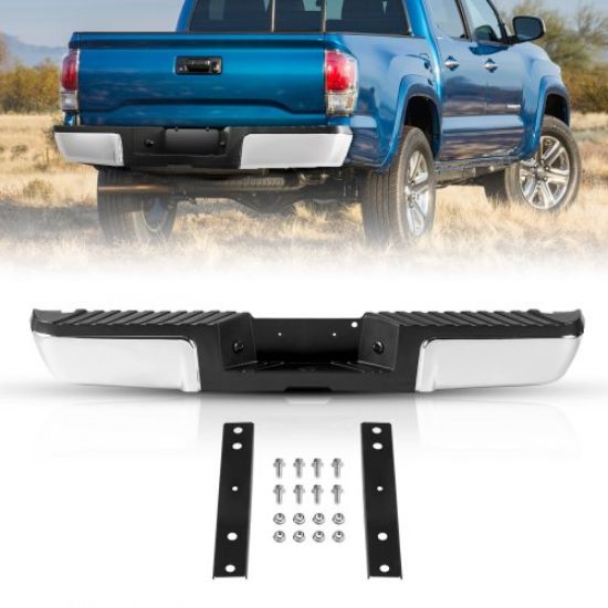 Picture of VEVOR Rear Step Bumper Chrome Steel Bumper Assembly for 2007-2013-Toyota Tundra