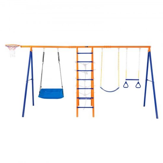 Picture of VEVOR Swing Sets for Backyard 1 Saucer 1 Belt Swing Seat A-Frame Metal Stand