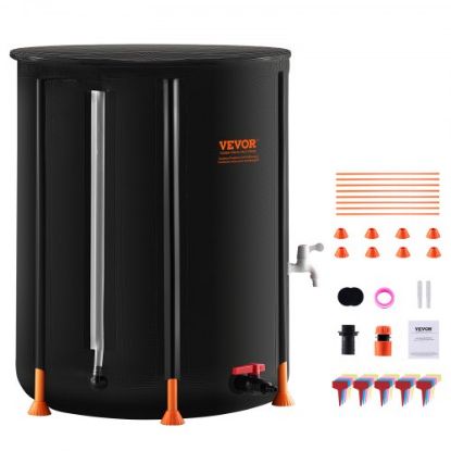 Picture of VEVOR Collapsible Rain Barrel 53 Gal Rain Catcher with Spigots and Overflow Kit