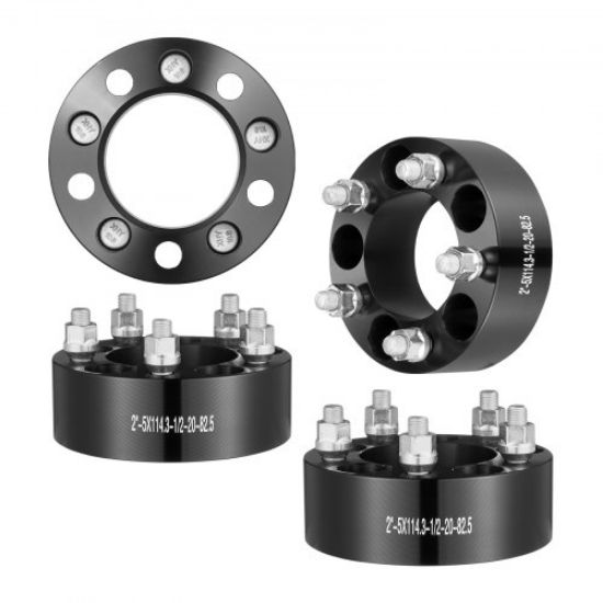 Picture of VEVOR 1.5" 6"x5" Wheel Spacers Wheel Adapters 6 Lug Forged Spacer 4 PCS Black