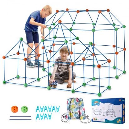 Picture of Christmas Gift! VEVOR Tent Fort Building Kit for Kids STEM Construction Toy Set Castle 120PCS