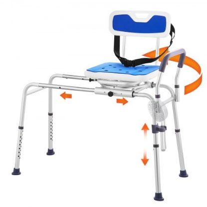 Picture of VEVOR Sliding Tub Transfer Bench Shower Chair with 360 Degree Swivel Seat 330LBS