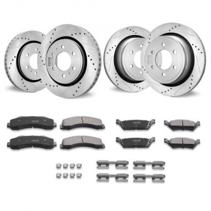 Picture of VEVOR Drilled Slotted Front&Rear Brake Rotors Pads Kit for 2012-2020 Ford F-150