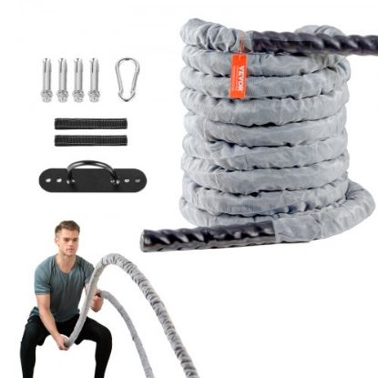 Picture of VEVOR Battle Rope 1.5" 40Ft Gym Workout Strength Training Exercise Fitness Rope