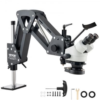 Picture of VEVOR Multi-Directional Microscope with Spring Bracket Ring Light 7X-45X Jewelry