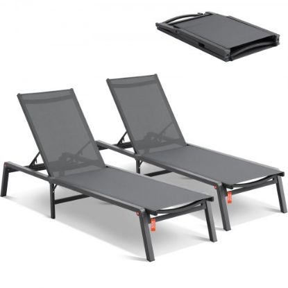 Picture of VEVOR Chaise Lounge Chair Outdoor Patio Lounge Chair with Adjustable 5-Position