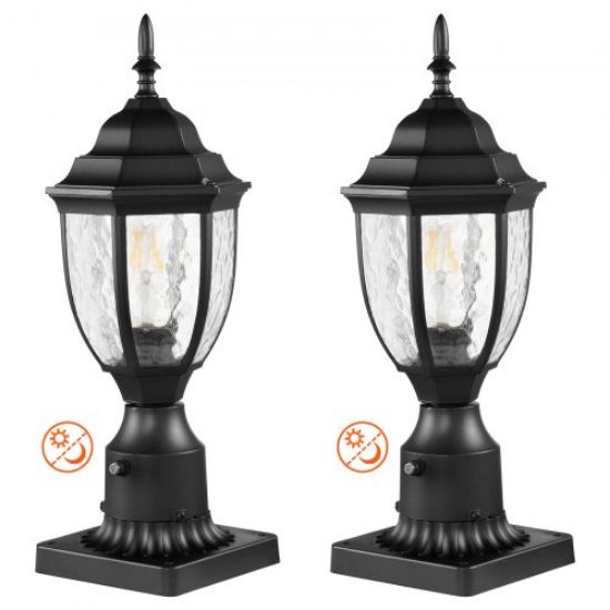 Picture of VEVOR 2 PCs Dusk to Dawn Outdoor Lamp Post Light Fixture 20.87in Pole Pier Mount