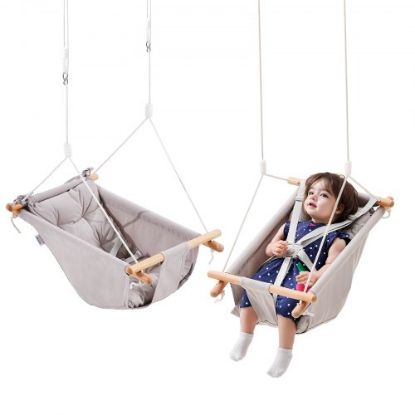 Picture of VEVOR 3-in-1 Toddler Swing Seat Baby Swing Seat with Adjustable Ropes Snap Hooks