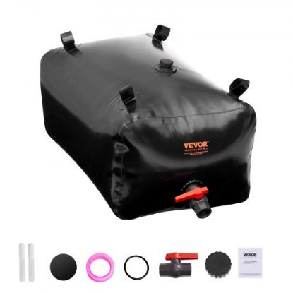 Picture of VEVOR Portable Water Storage Bladder 264 Gal PVC Collapsible Water Tank Black