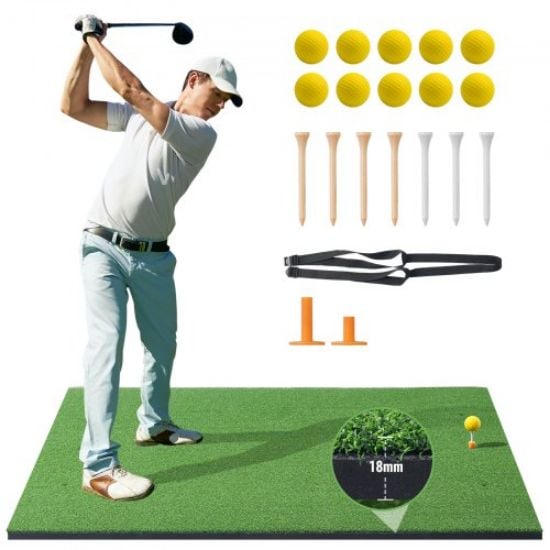 Picture of VEVOR 5x5ft Golf Hitting Mat Turf Golf Training Aid Indoor Outdoor Practice