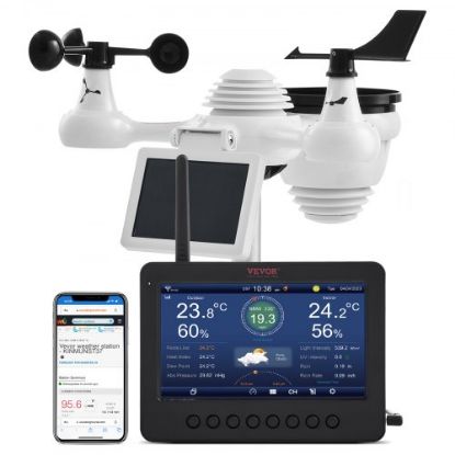 Picture of VEVOR 7-in-1 Wi-Fi Weather Station 7 in TFT Display Wireless Outdoor Sensor