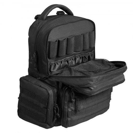 Picture of VEVOR Range Bag for 2 Pistols Tactical Gun Bag 2 Built-in Pistol Bags Brown，Range Bag for Handguns Gun Case Bag with Lockable Zipper for Shooting Range Outdoor Hunting