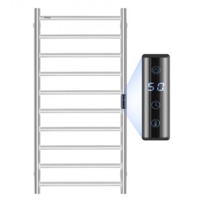 Picture of VEVOR 8 Bars Towel Warmer Rack Wall Mounted Heated Towel Rack for Bathroom Black