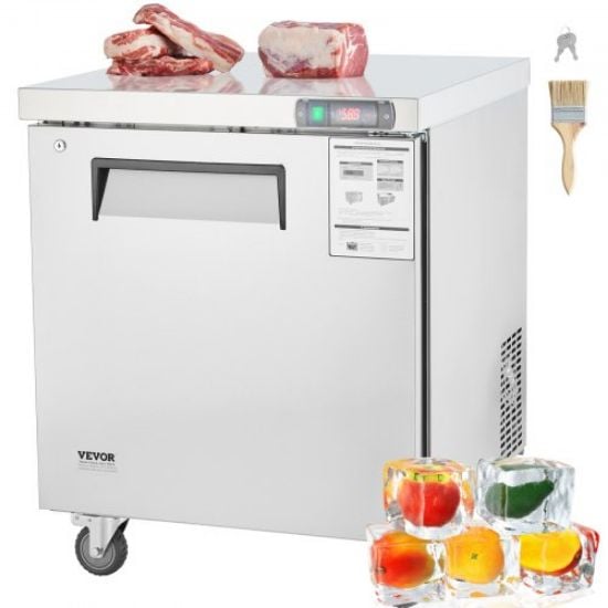 Picture of VEVOR 48" Commercial Frozen Refrigerator Sandwich & Salad Prep Table 12.9 Cu. Ft