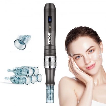 Picture of VEVOR Professional Microneedling Pen 6-Speed Electric Beauty Pen with 6 Needles