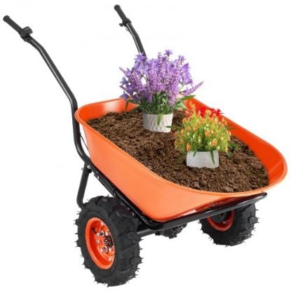 Picture of VEVOR Wheelbarrow Cart One Wheel 6 Cu Ft Garden Dump Cart 330 lbs Utility Cart