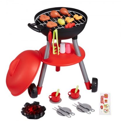 Picture of VEVOR 26 PCS Kids BBQ Grill Playset Wooden Cooking Grill Toy Set Pretend Sound